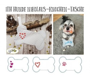 ITH Stickserie - Nikolaus Knochen Tasche für Hunde